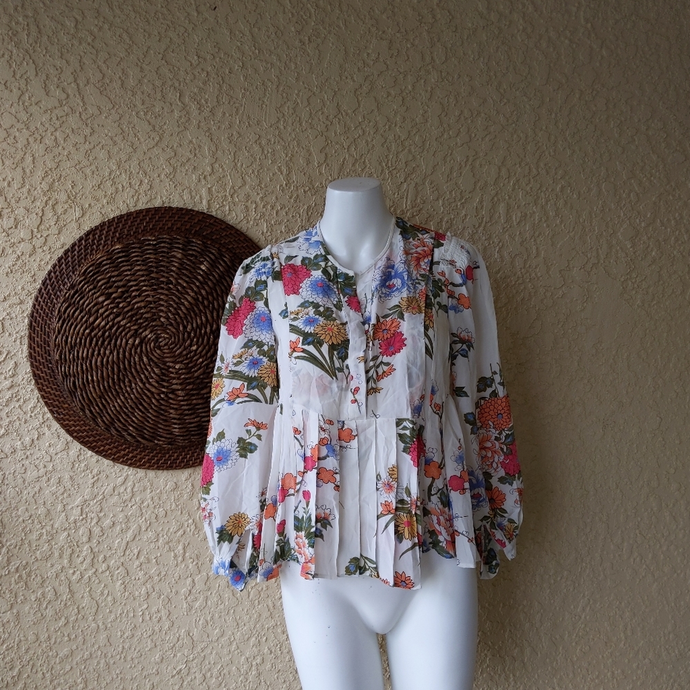 Isabel Marant Ivia Floral Silk Blouse - Picture 2 of 8